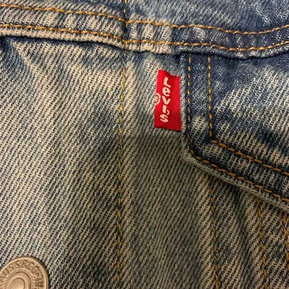 Levi's Strauss Mens Hybrid Hoodie Tucker Jacket Medium Wash Blue Denim - Picture 5 of 15